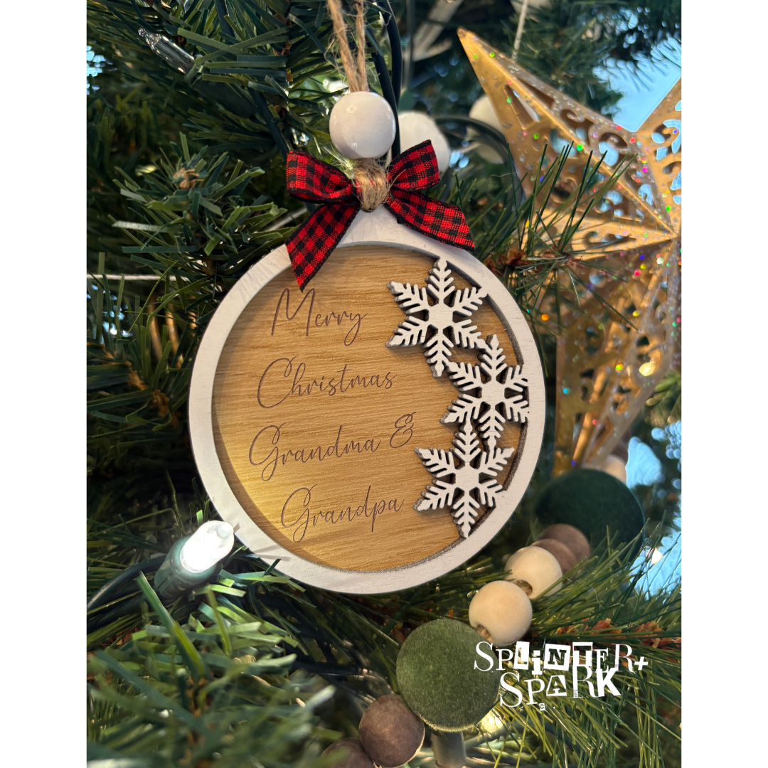 Snowflake Ornament or Gift Tag with Personalized Message