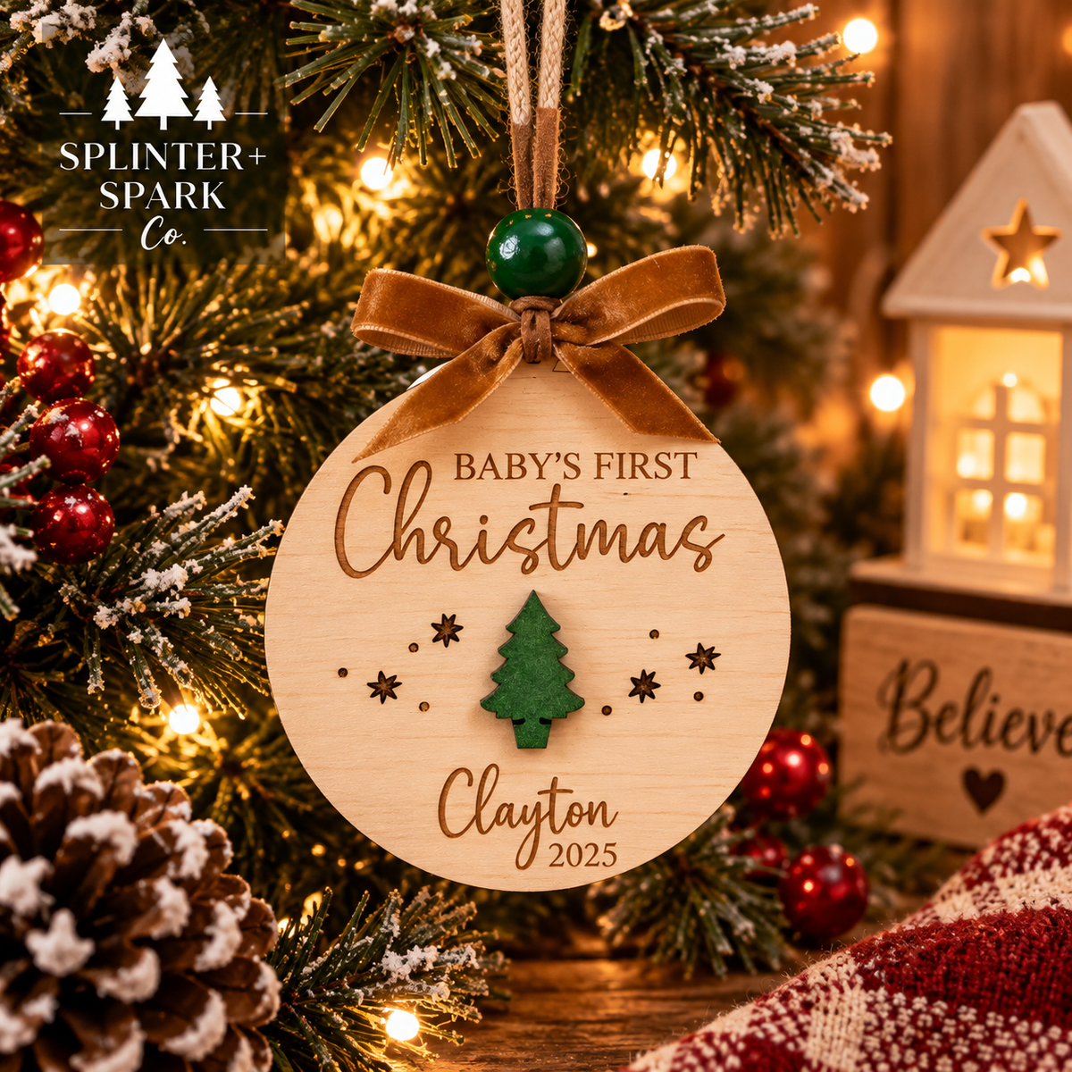 Baby's First Christmas - Little Tree - Personalized Ornament