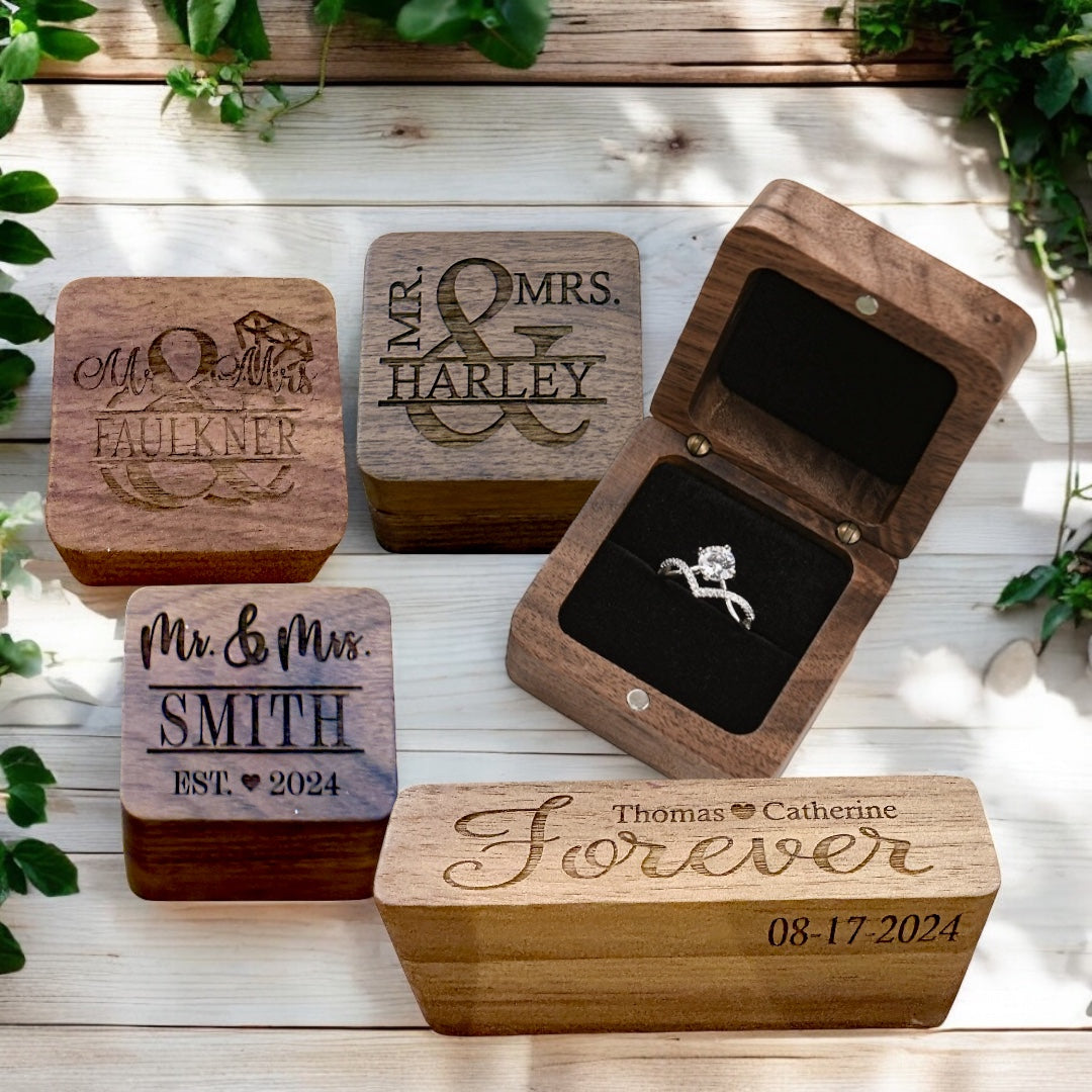 Wooden Ring Box - Personalized