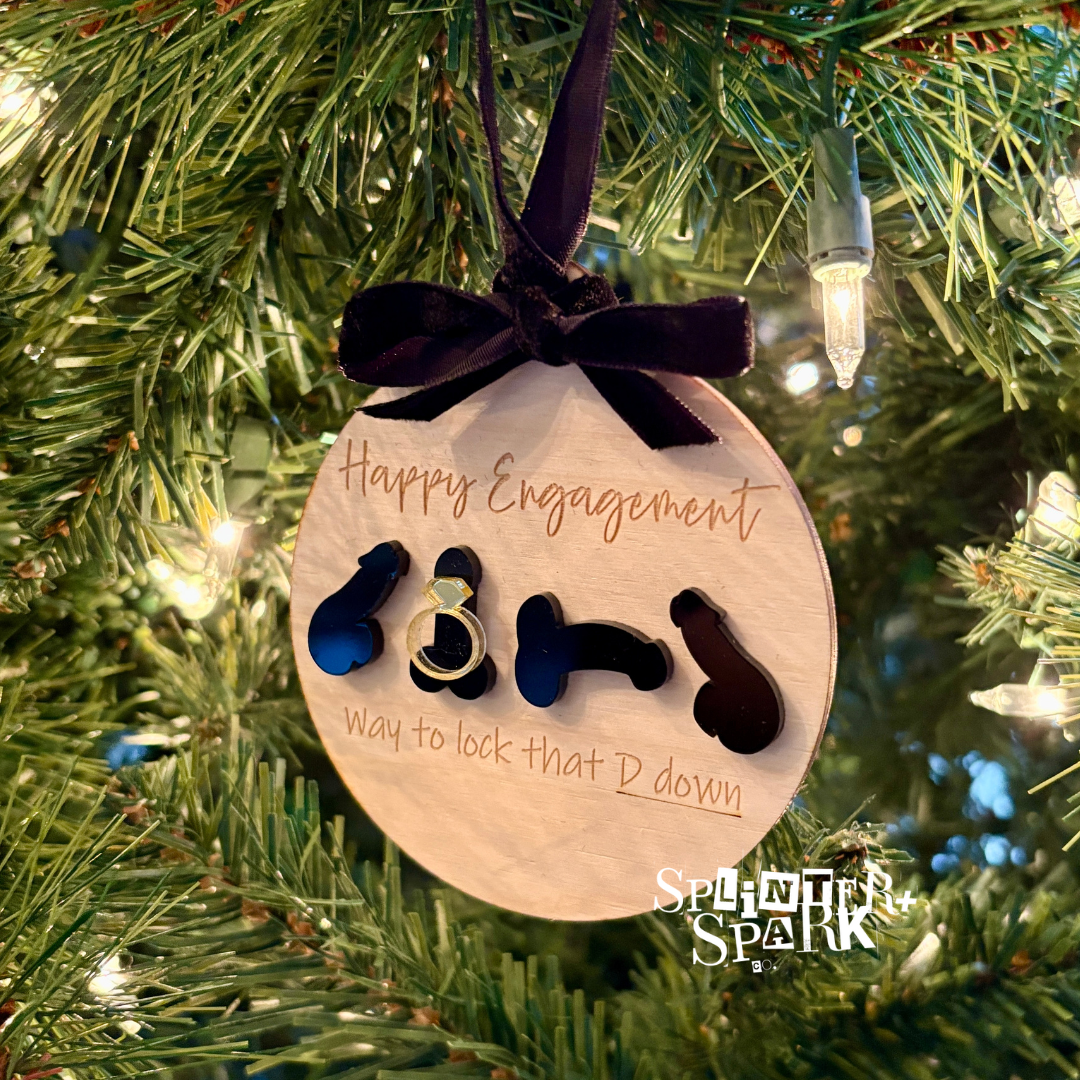 Way to Lock that D Down - Engagement - Adult Humour - Tree Ornament