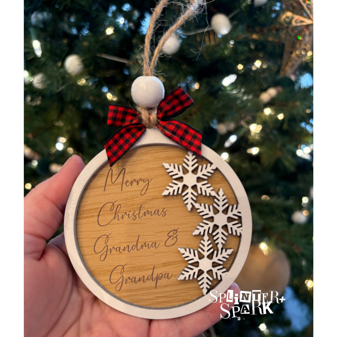 Snowflake Ornament or Gift Tag with Personalized Message