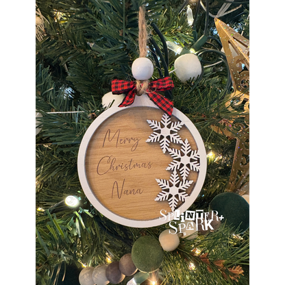 Snowflake Ornament or Gift Tag with Personalized Message
