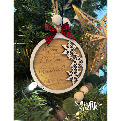 Snowflake Ornament or Gift Tag with Personalized Message