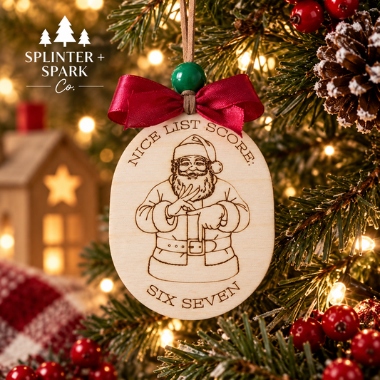 Santa Nice List Score 67 - Tree Ornament