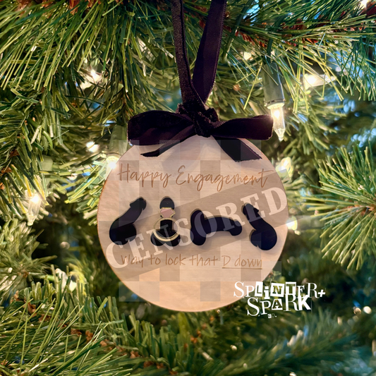 Way to Lock that D Down - Engagement - Adult Humour - Tree Ornament
