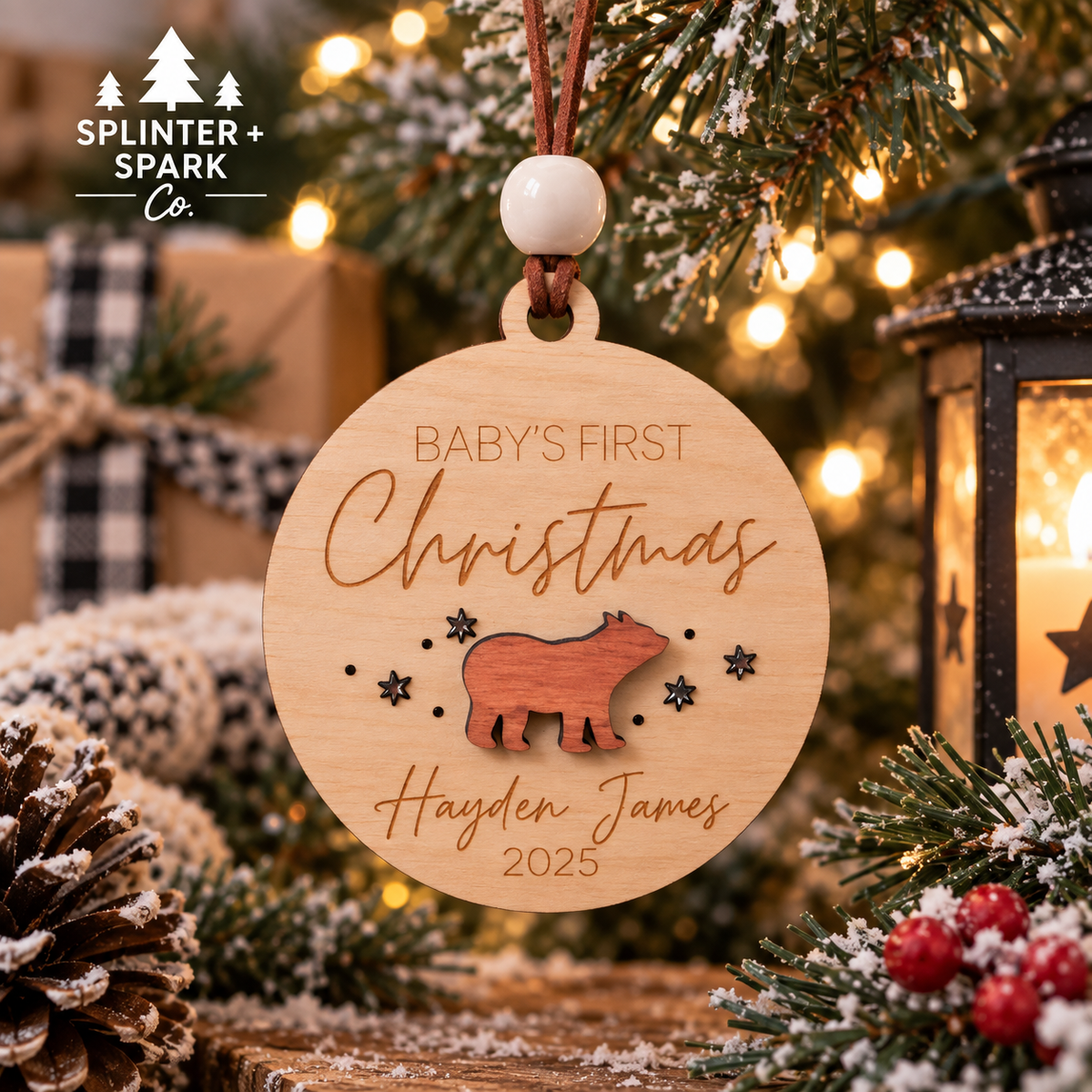 Baby's First Christmas - Little Bear - Personalized Ornament