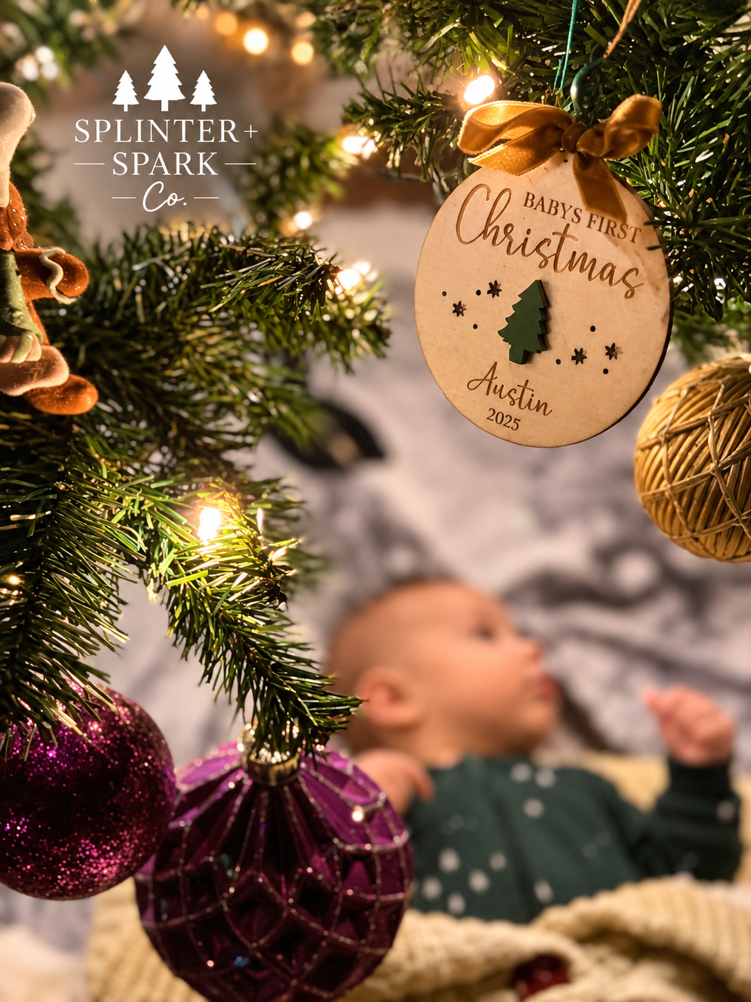 Baby's First Christmas - Little Tree - Personalized Ornament