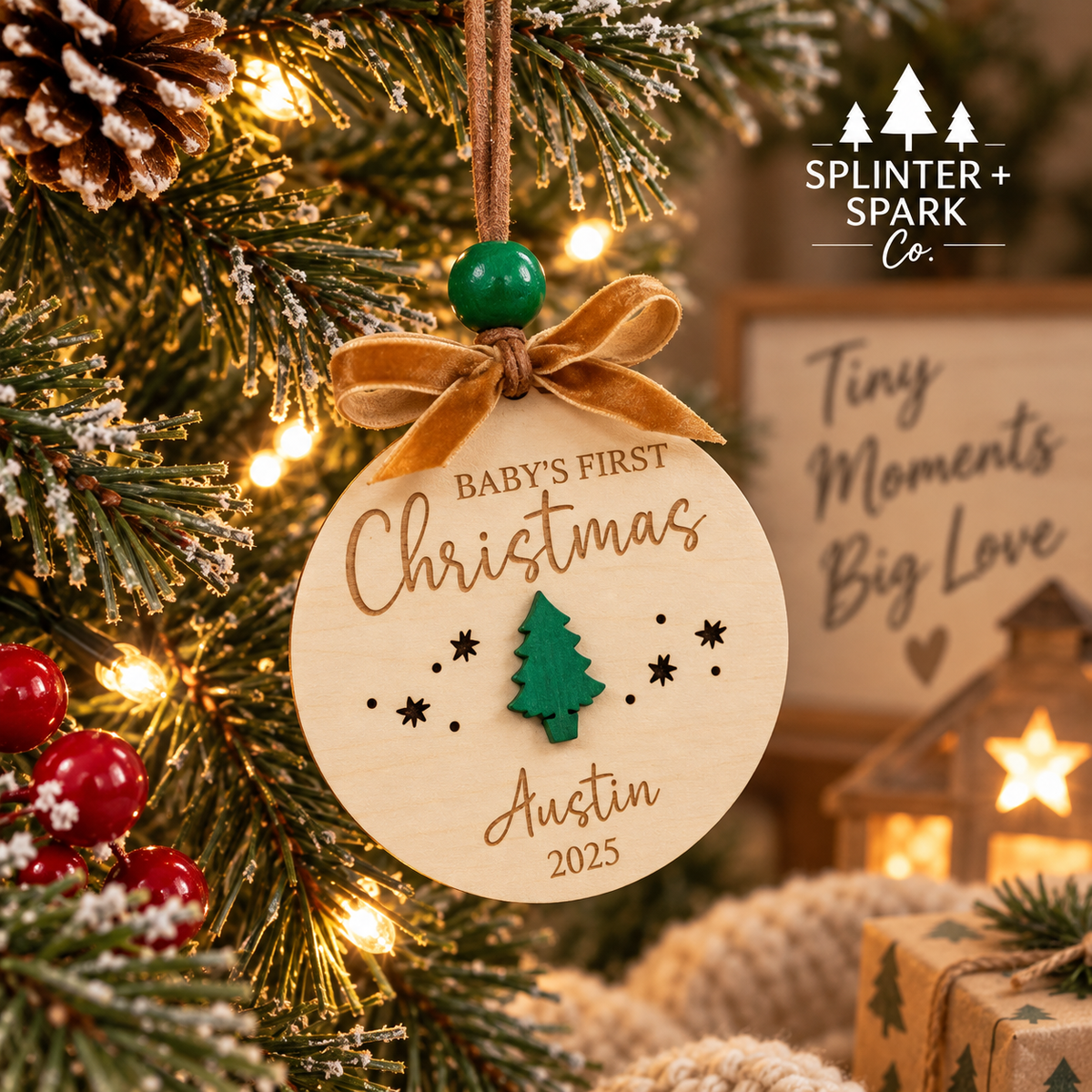 Baby's First Christmas - Little Tree - Personalized Ornament