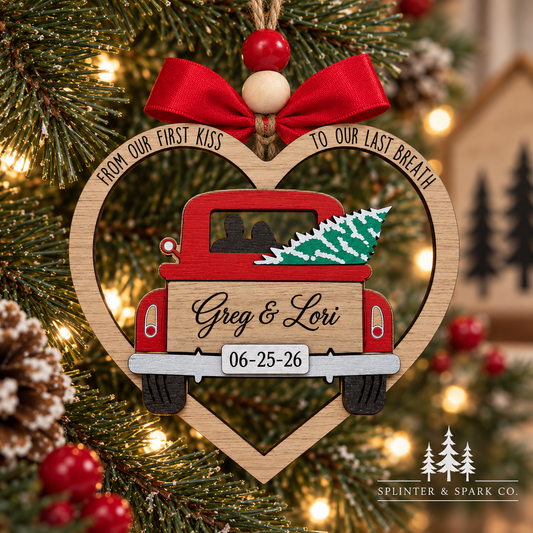 From Our First Kiss to Our Last Breath – Personalized Couple Ornament