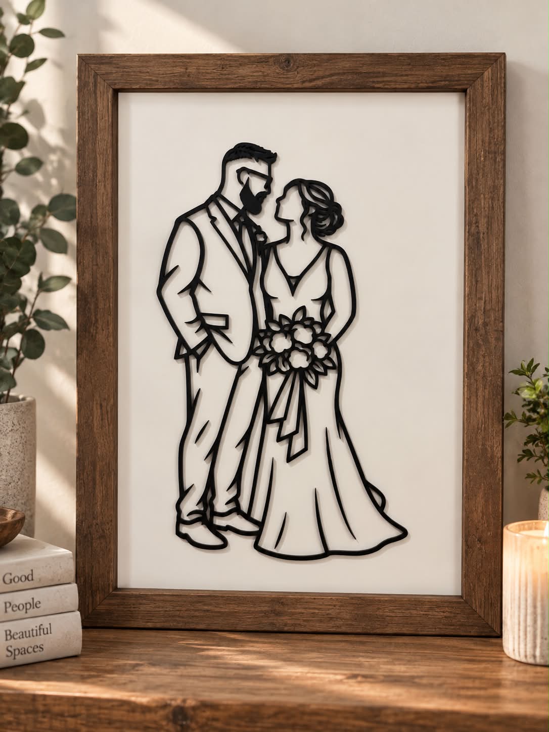 The Line + Timber Portrait - Your favourite photo, turned into custom handcrafted art