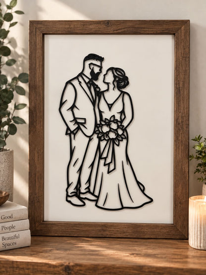 The Line + Timber Portrait - Your favourite photo, turned into custom handcrafted art