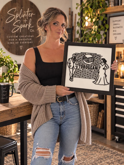 The Line + Timber Portrait - Your favourite photo, turned into custom handcrafted art