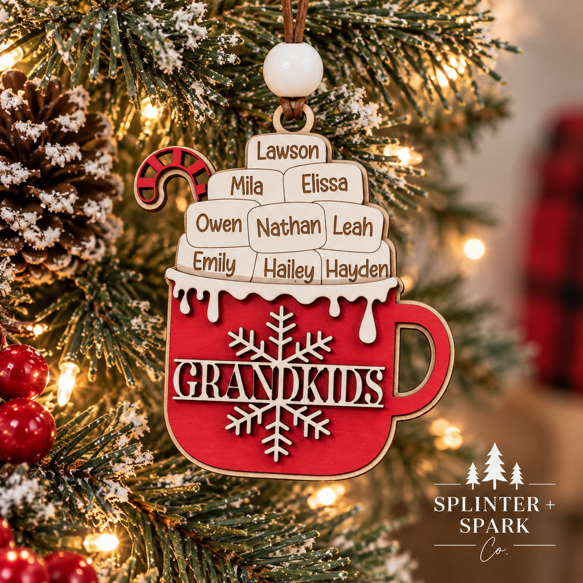 Hot Cocoa Mug - Personalized Family Ornament