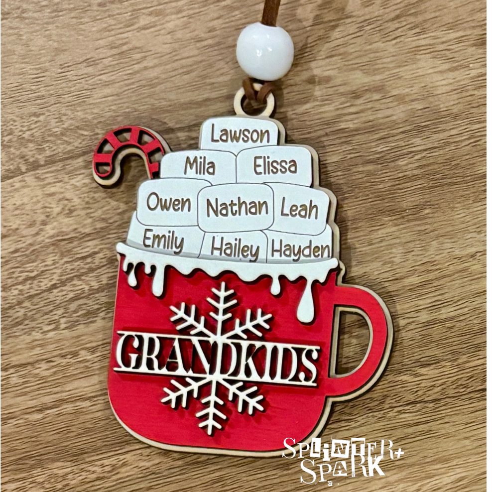 Hot Cocoa Mug - Personalized Family Ornament