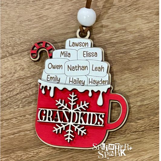 Hot Cocoa Mug - Personalized Family Ornament