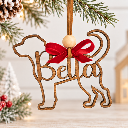 Dog Breed Line Art Ornament - Personalized