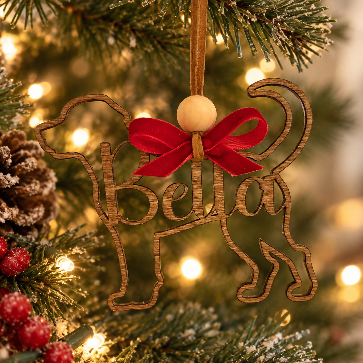 Dog Breed Line Art Ornament - Personalized