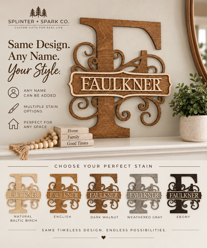 Monogram Wooden Sign