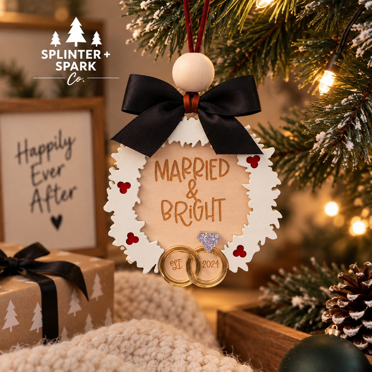 Married & Bright - Love Story - Tree Ornament