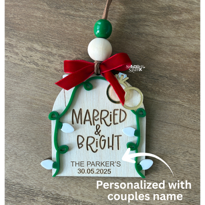 Married & Bright - Personalized Wedding Ornament