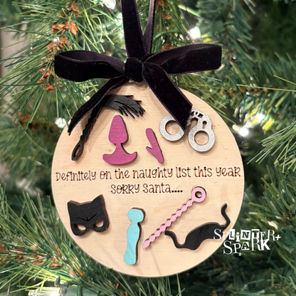 Definitely on the Naughty List - Adult Humour - Tree Ornament