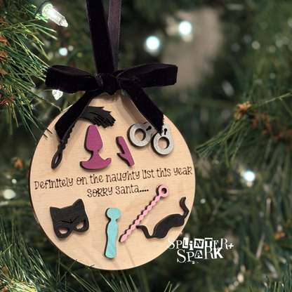 Definitely on the Naughty List - Adult Humour - Tree Ornament