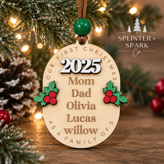 Our First Christmas - Personalized Family Ornament