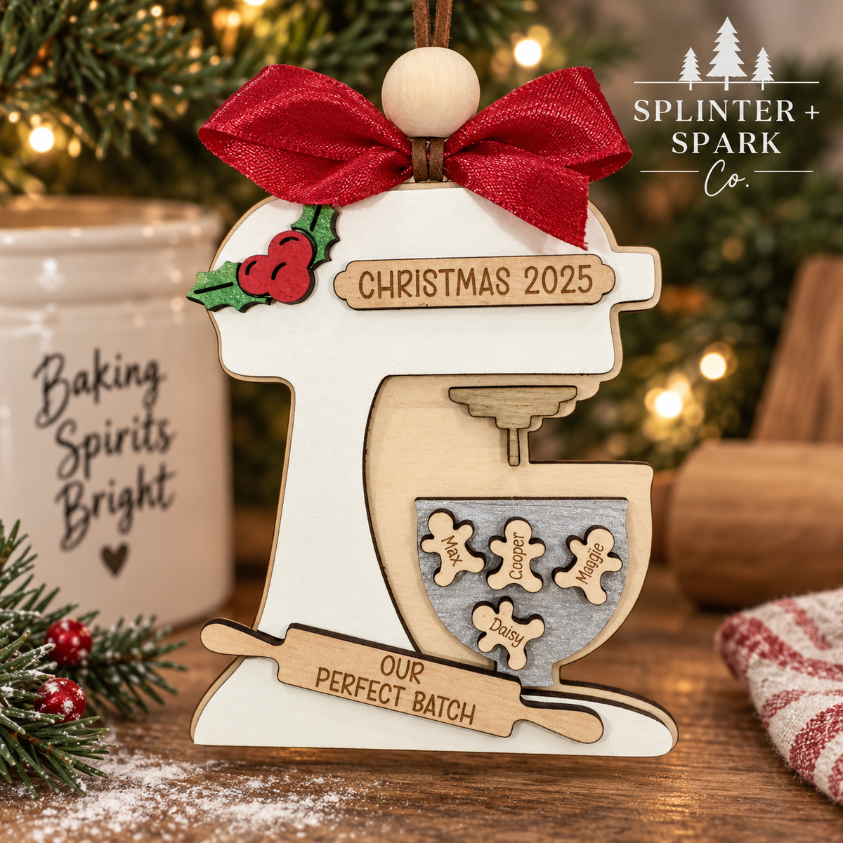Our Perfect Batch - Personalized Mixer Family Tree Ornament