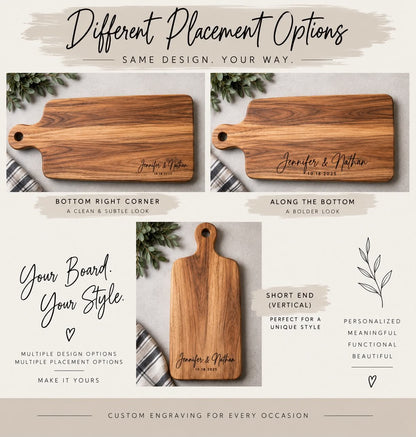Engraved Acacia Charcuterie Board - Personalized