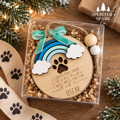 Rainbow Bridge Memorial Ornament - Personalized Pet Keepsake