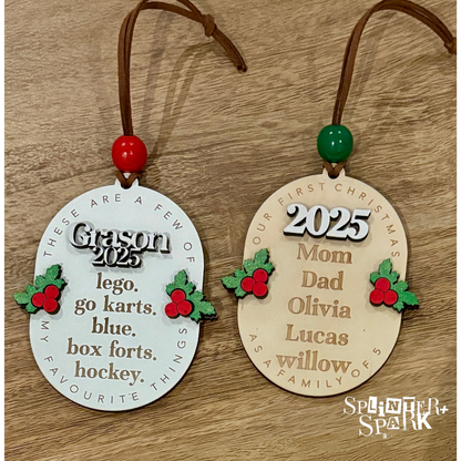 Our First Christmas - Personalized Family Ornament