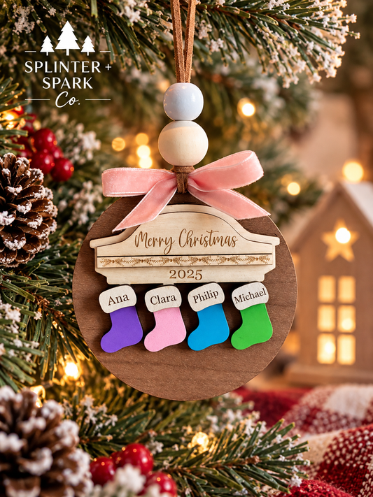 Personalized Family Stockings - Tree Ornament