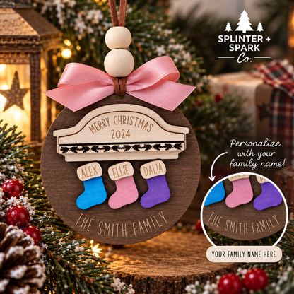 Personalized Family Stockings - Tree Ornament