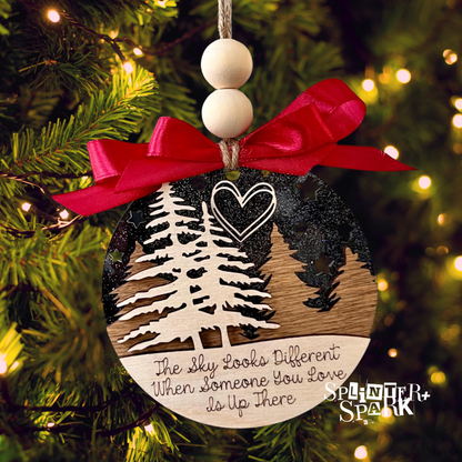 The Sky Looks Different Memorial Tree Ornament - Acrylic Backer for Extra WOW!