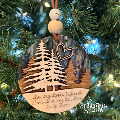 The Sky Looks Different Memorial Tree Ornament - Acrylic Backer for Extra WOW!