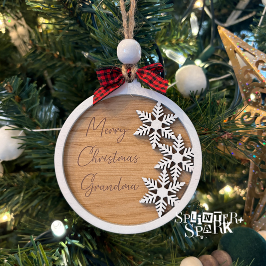 Snowflake Ornament or Gift Tag with Personalized Message